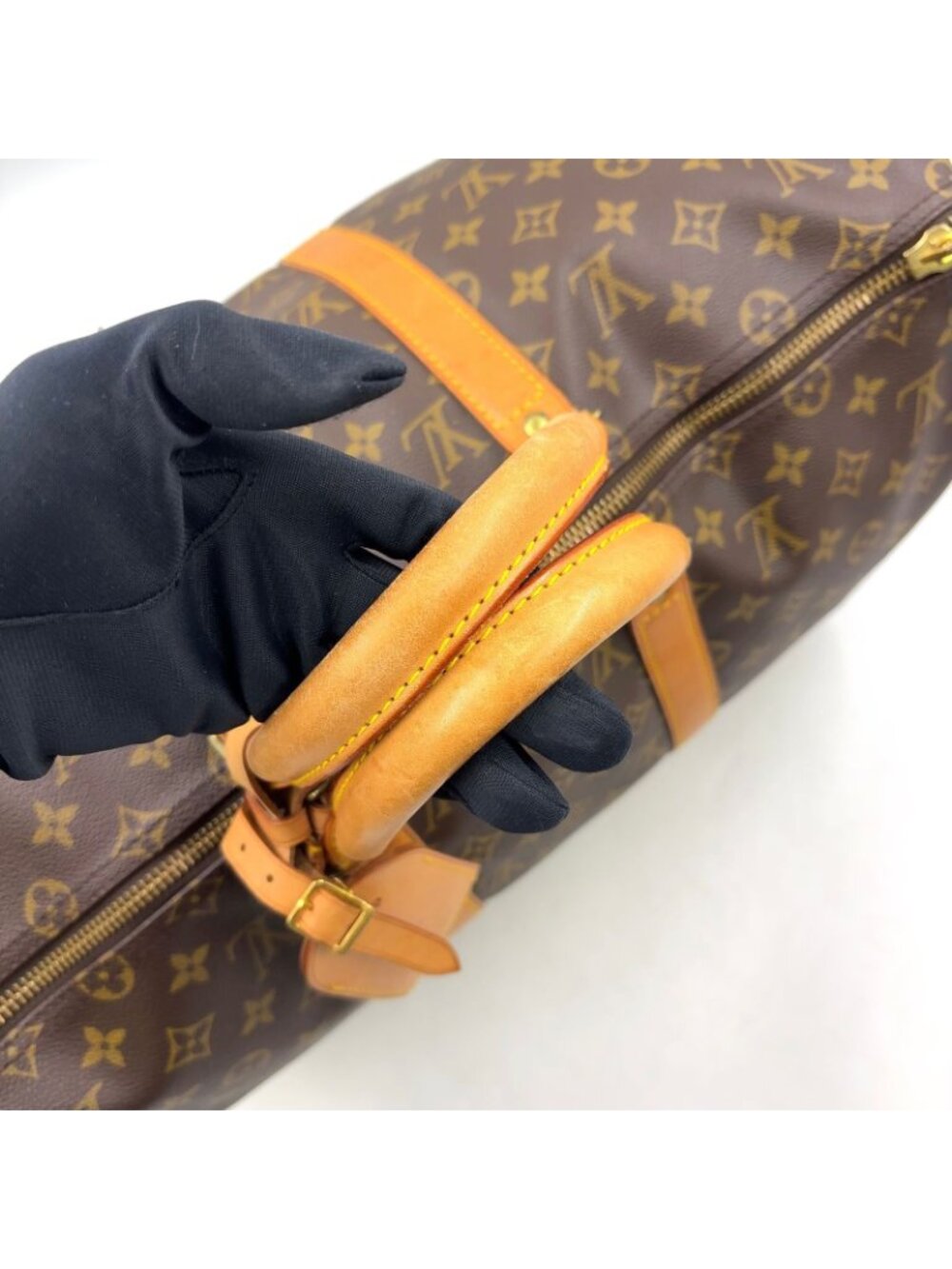 Louis Vuitton Keepall 50 Monogram Leather Brown Boston Bag Gold - Picture 6 of 15